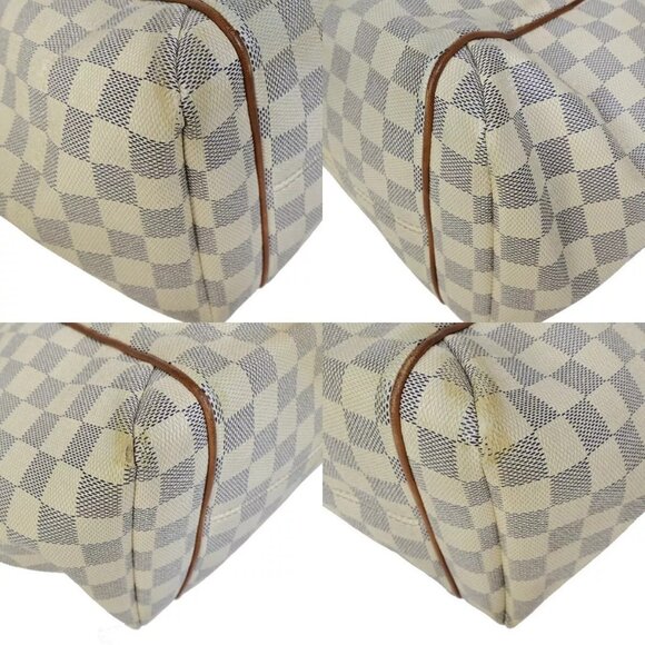 LOUIS VUITTON Totally MM Shoulder Bag Damier Azur Leather White - Picture 7 of 16